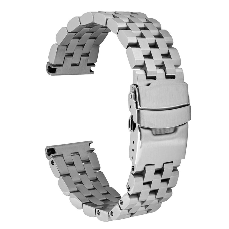 Islander 20mm Universal Fit Brushed Angular Solid-Link Watch Bracelet #BRAC-33
