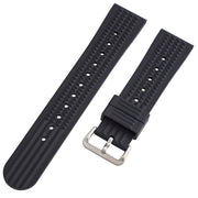Islander 20mm Black Waffle FKM Rubber Strap with Straight Ends #BRAC-58