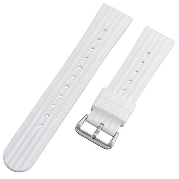 Islander 20mm Pure White Waffle FKM Rubber Strap with Straight Ends #BRAC-63