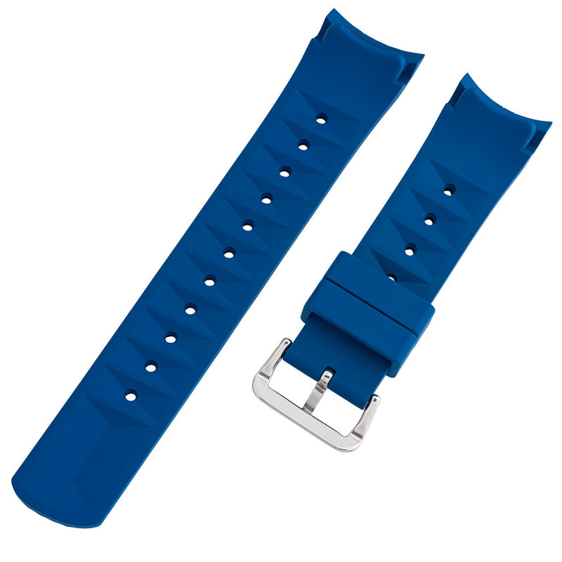 Islander 22mm Navy Blue Waffle FKM Rubber Strap with Curved Ends for SKX007 Cases #BRAC-65