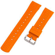 Islander 22mm Orange Waffle FKM Rubber Strap with Curved Ends for SKX007 Cases #BRAC-66