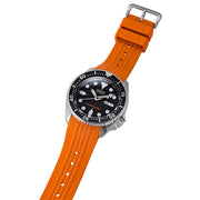 Islander 22mm Orange Waffle FKM Rubber Strap with Curved Ends for SKX007 Cases #BRAC-66 watch