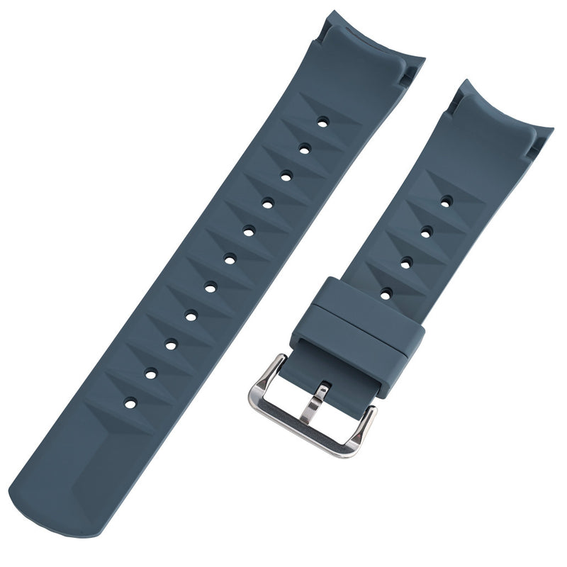 Islander 22mm Anthracite Gray Waffle FKM Rubber Strap with Curved Ends for SKX007 Cases #BRAC-67