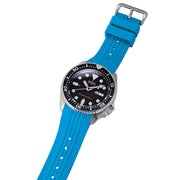 Islander 22mm Sky Blue Waffle FKM Rubber Strap with Curved Ends for SKX007 Cases #BRAC-68 watch