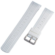 Islander 22mm Pure White Waffle FKM Rubber Strap with Curved Ends for SKX007 Cases #BRAC-69