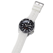 Islander 22mm Pure White Waffle FKM Rubber Strap with Curved Ends for SKX007 Cases #BRAC-69 watch