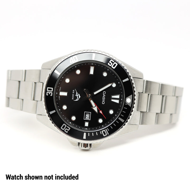 Islander 22mm Brushed Solid-Link Watch Bracelet for Casio Duro Quartz Dive Watch #BRAC-74 optional