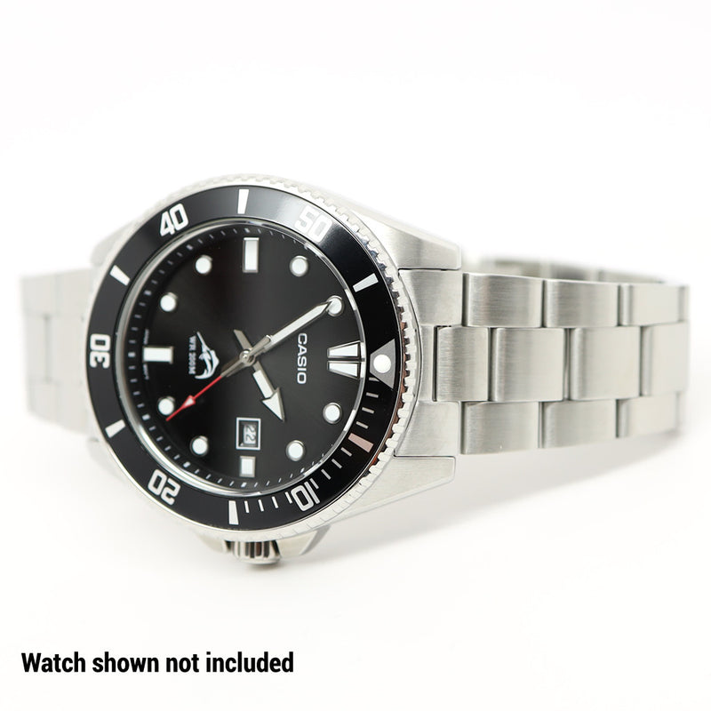 Islander 22mm Brushed Solid-Link Watch Bracelet for Casio Duro Quartz Dive Watch #BRAC-74 optional