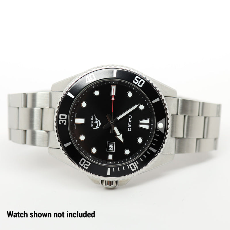 Islander 22mm Brushed Solid-Link Watch Bracelet for Casio Duro Quartz Dive Watch #BRAC-74 optional