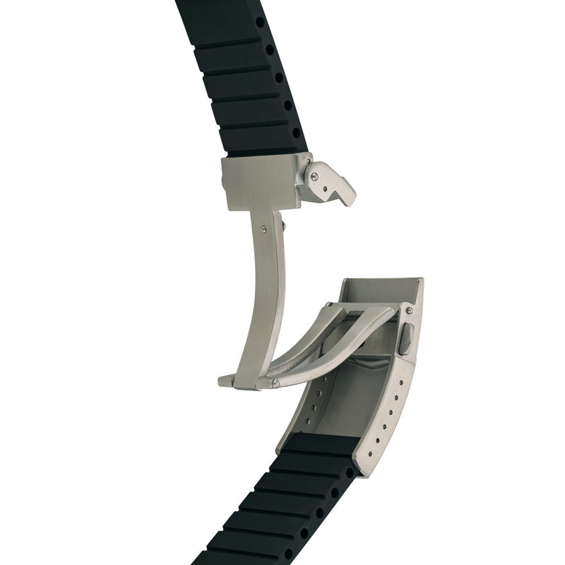 Islander 22mm Black FKM Rubber Strap with Curved Ends for SKX007 Cases #BRAC-76 clasp