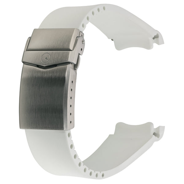 Islander 22mm White FKM Rubber Strap with Curved Ends for SKX007 Cases #BRAC-77 zoom
