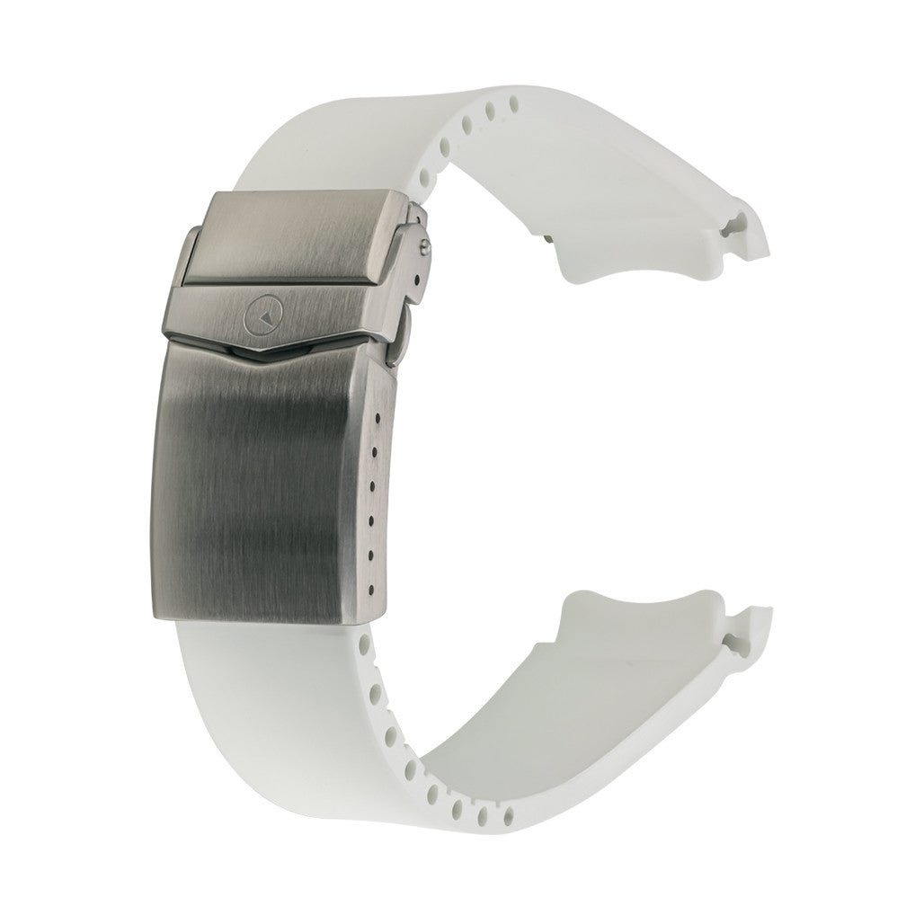 Islander 22mm White FKM Rubber Strap with Curved Ends for SKX007
