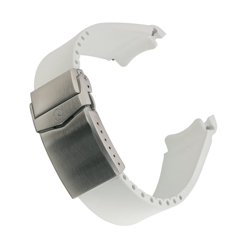 Islander 22mm White FKM Rubber Strap with Curved Ends for SKX007 Cases #BRAC-77 tilt