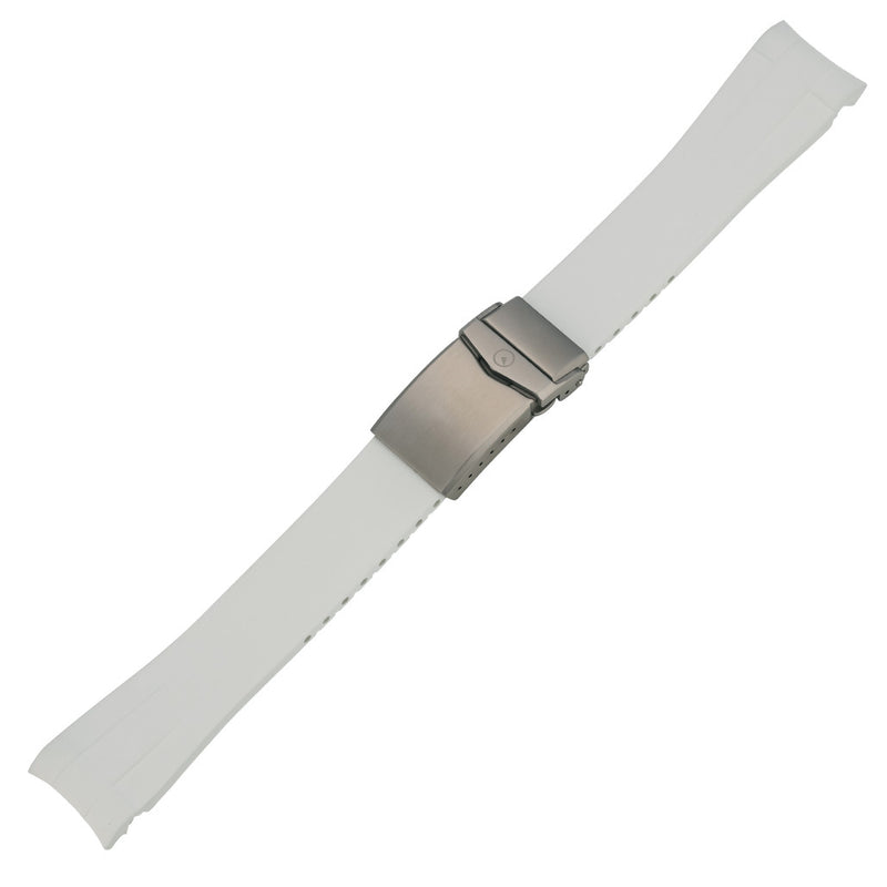 Islander 22mm White FKM Rubber Strap with Curved Ends for SKX007 Cases #BRAC-77 full