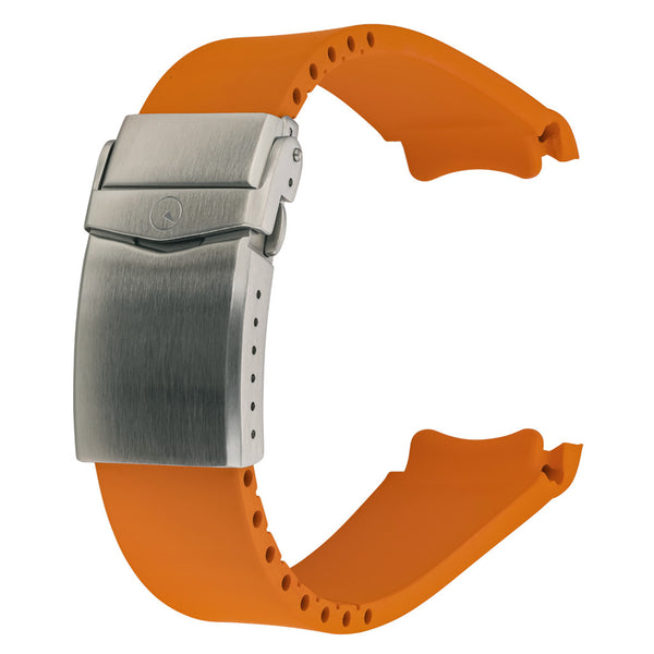 Islander 22mm Orange FKM Rubber Strap with Curved Ends for SKX007 Cases #BRAC-79 zoom