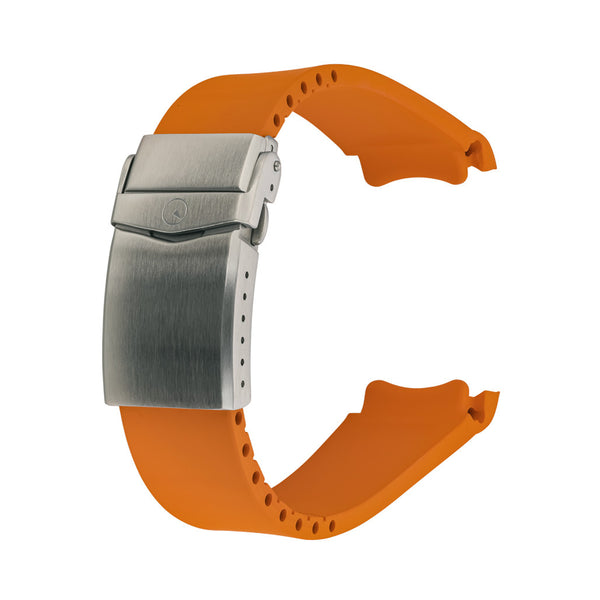 Islander 22mm Orange FKM Rubber Strap with Curved Ends for SKX007 Cases #BRAC-79