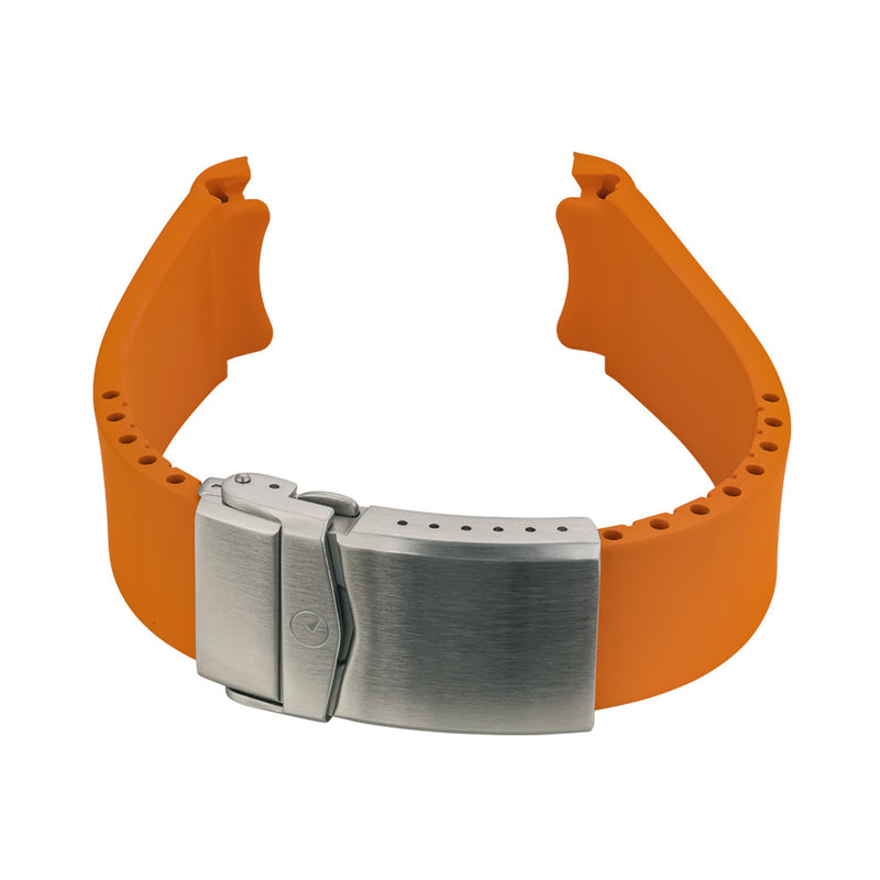 Islander 22mm Orange FKM Rubber Strap with Curved Ends for SKX007 Cases #BRAC-79 side
