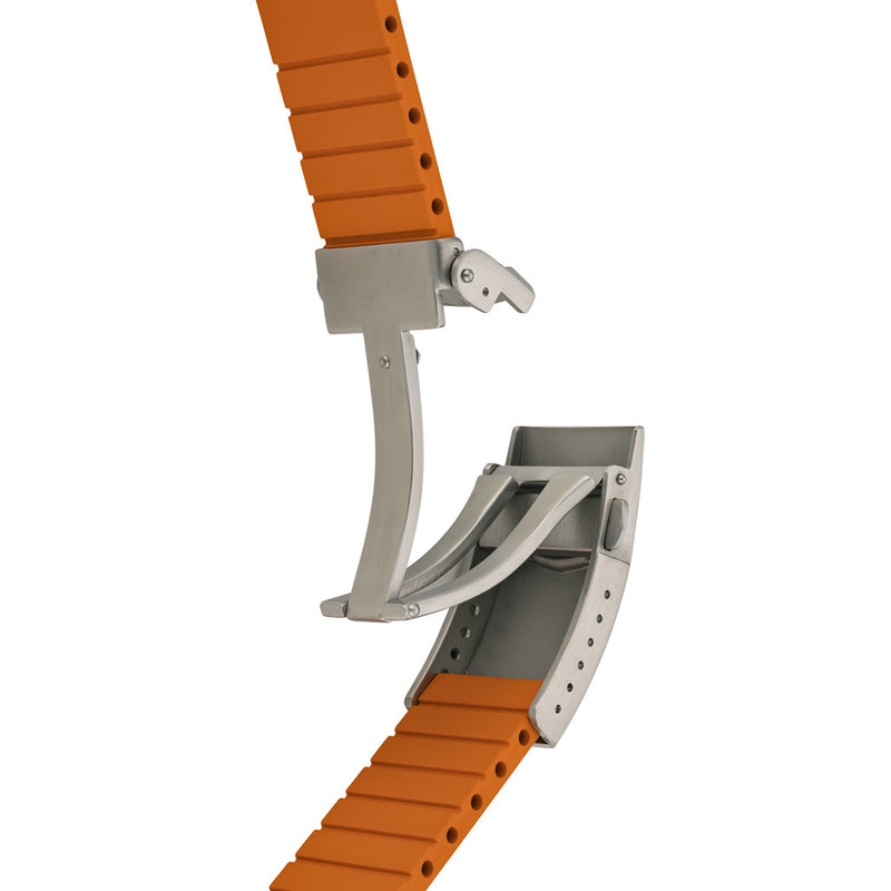 Islander 22mm Orange FKM Rubber Strap with Curved Ends for SKX007 Cases #BRAC-79 clasp