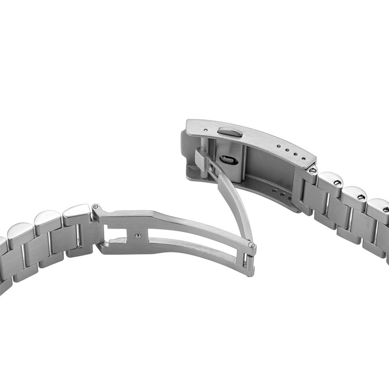 Islander 20mm Brushed Solid-Link Watch Bracelet for Islander Brookville #BRAC-82 open clasp