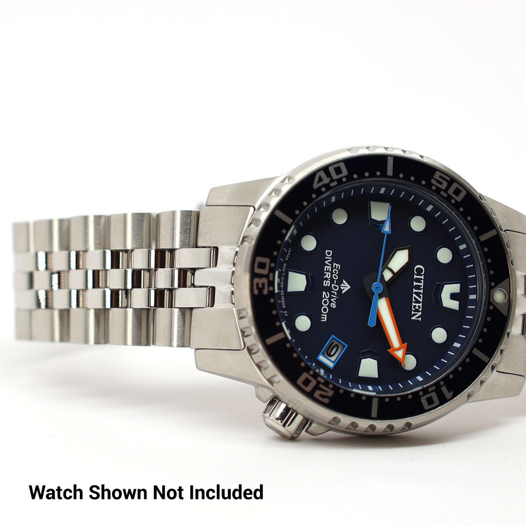 オーダーリング Islander 18mm Brushed and Polished Solid-Link Bracelet for Citizen