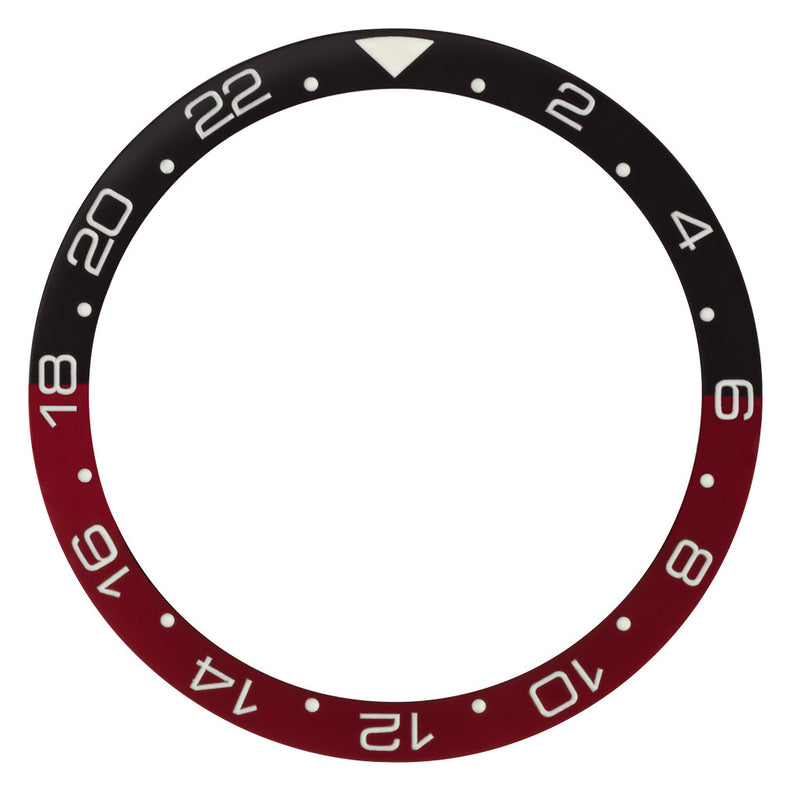 Black and Red (Coke) 24 hour GMT Ceramic Luminous Bezel Insert for SKX007 #C44
