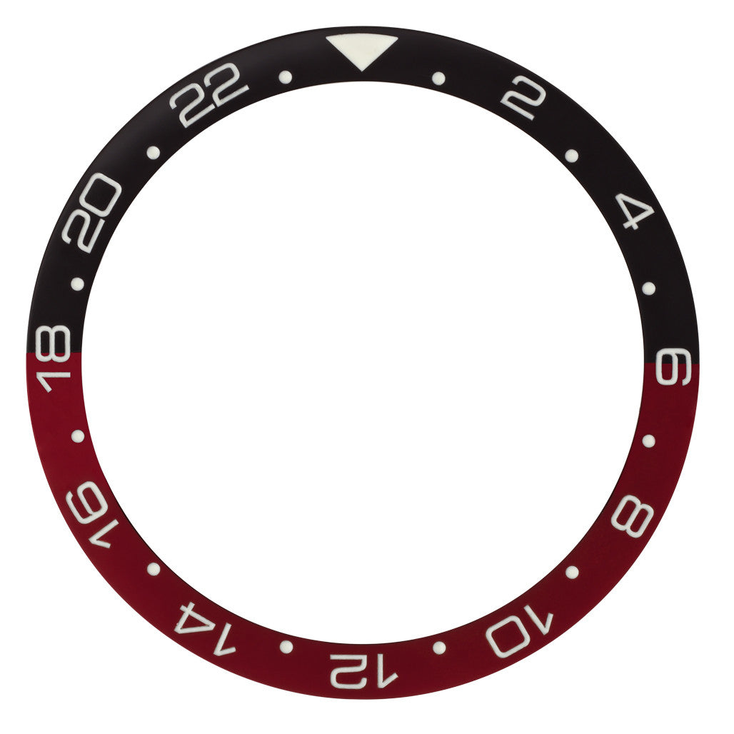 Black and Red (Coke) 24 hour GMT Ceramic Luminous Bezel Insert for