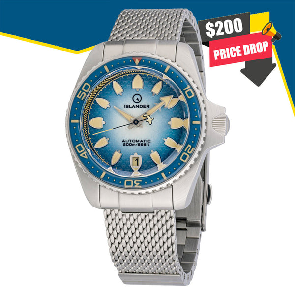 Islander Hudson "Harpoon Diver" 40mm Watch with Degrading Sea Blue Dial #ISL-303