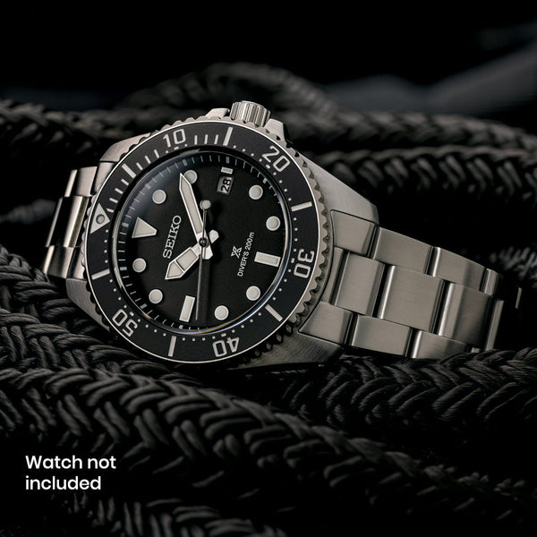 Islander 20mm Brushed Solid-Link Bracelet for Seiko 41mm Solar Dive Watch #BRAC-131