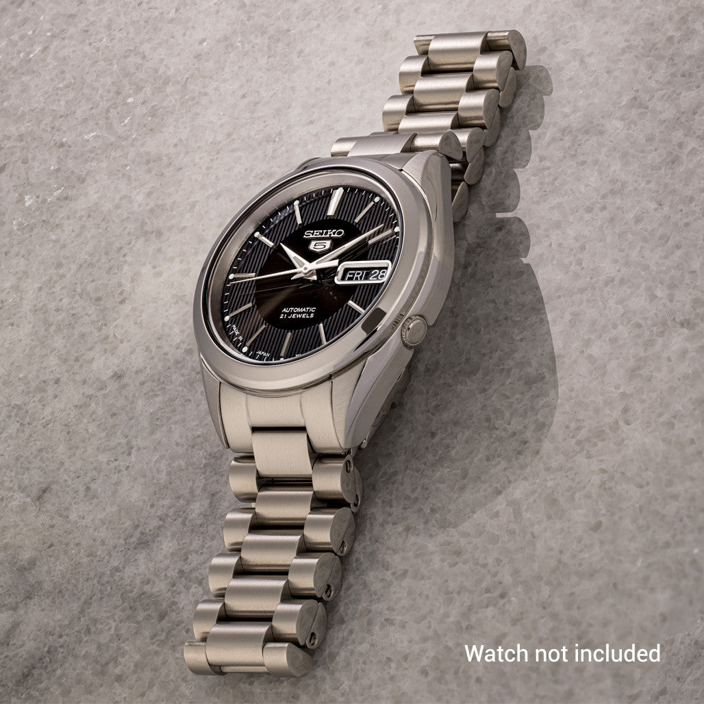 Islander 18mm Brushed Solid-Link Bracelet for Seiko SNKL23 Watch