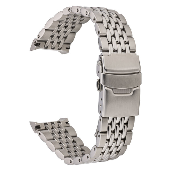 Islander 22mm Beads of Rice Solid-Link Watch Bracelet for Casio Duro #BRAC-142