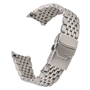 Islander 22mm Beads of Rice Solid-Link Watch Bracelet for Casio Duro #BRAC-142