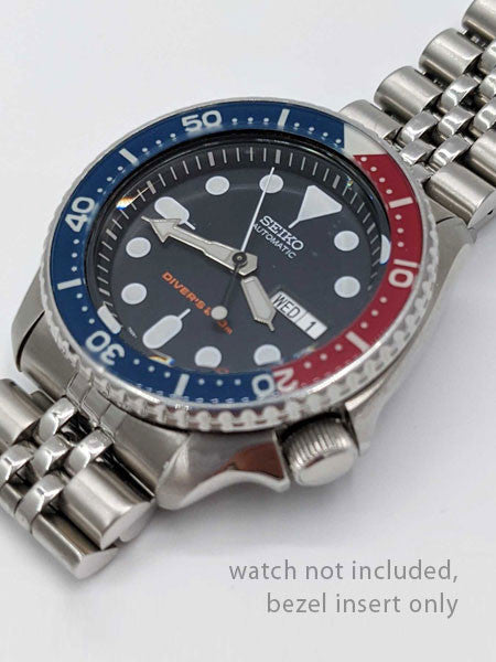 Blue-Red Luminous Sapphire Bezel Insert for Seiko SKX007, SKX009, SKX011 #C29