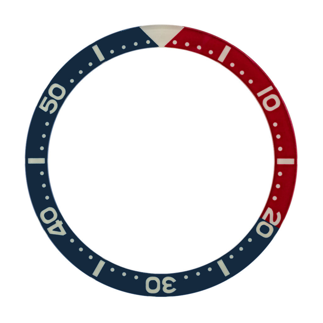 Blue-Red Luminous Sapphire Bezel Insert for Seiko SKX007, SKX009