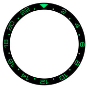 Black 24 hour GMT Ceramic Luminous Bezel Insert for SKX007 Bezels #C42
