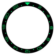 Black and Blue 24 hour GMT Ceramic Luminous Bezel Insert for SKX007 #C44