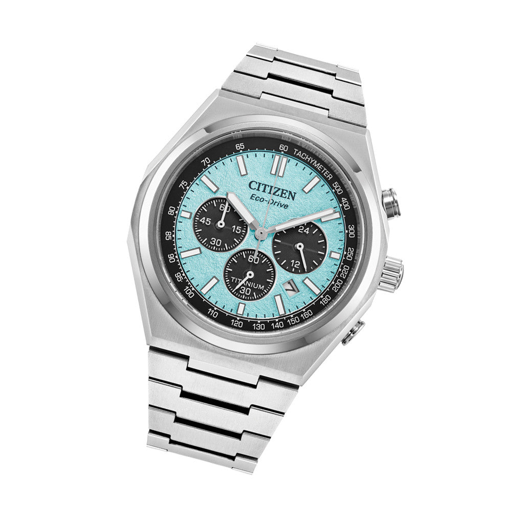 Citizen Zenshin Super Titanium Chronograph with Light Blue Dial