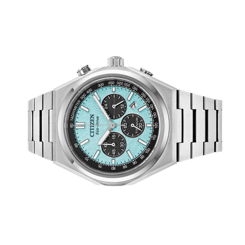 Citizen Zenshin Super Titanium Chronograph with Light Blue Dial #CA4610-85M