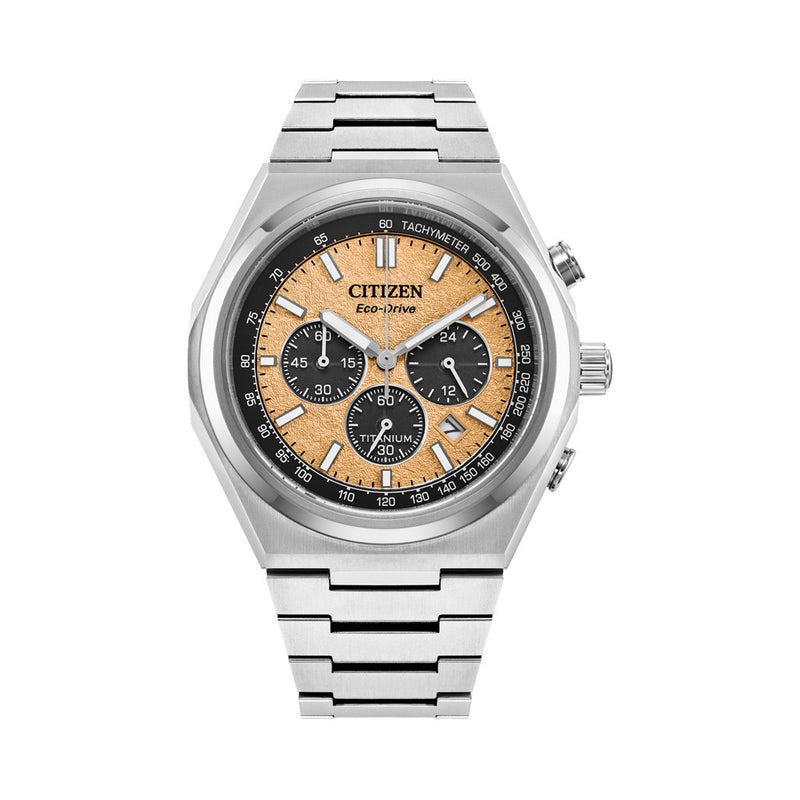 Citizen Zenshin Super Titanium Chronograph with Salmon Dial #CA4610-85Z