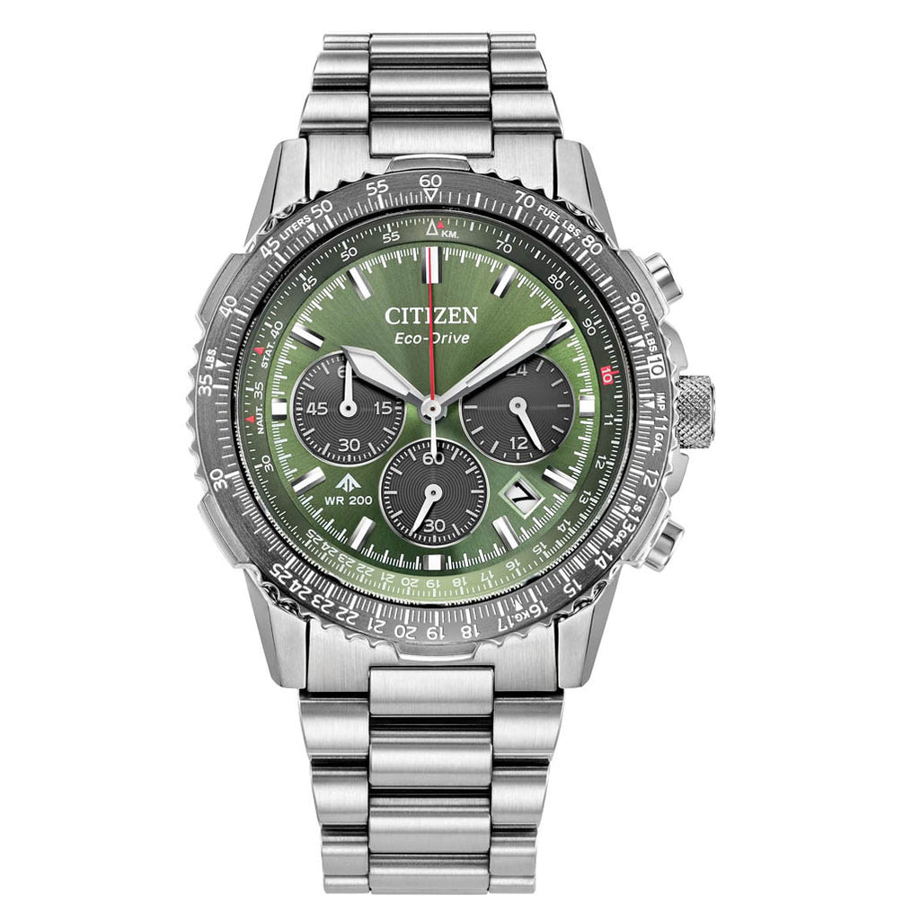 NWT Citizen Promaster Navihawk Chronograph Khaki Green Dial Men\'s Watch Citizen Promaster Navihawk 40mm Watch – Windup Watch Shop main image 3