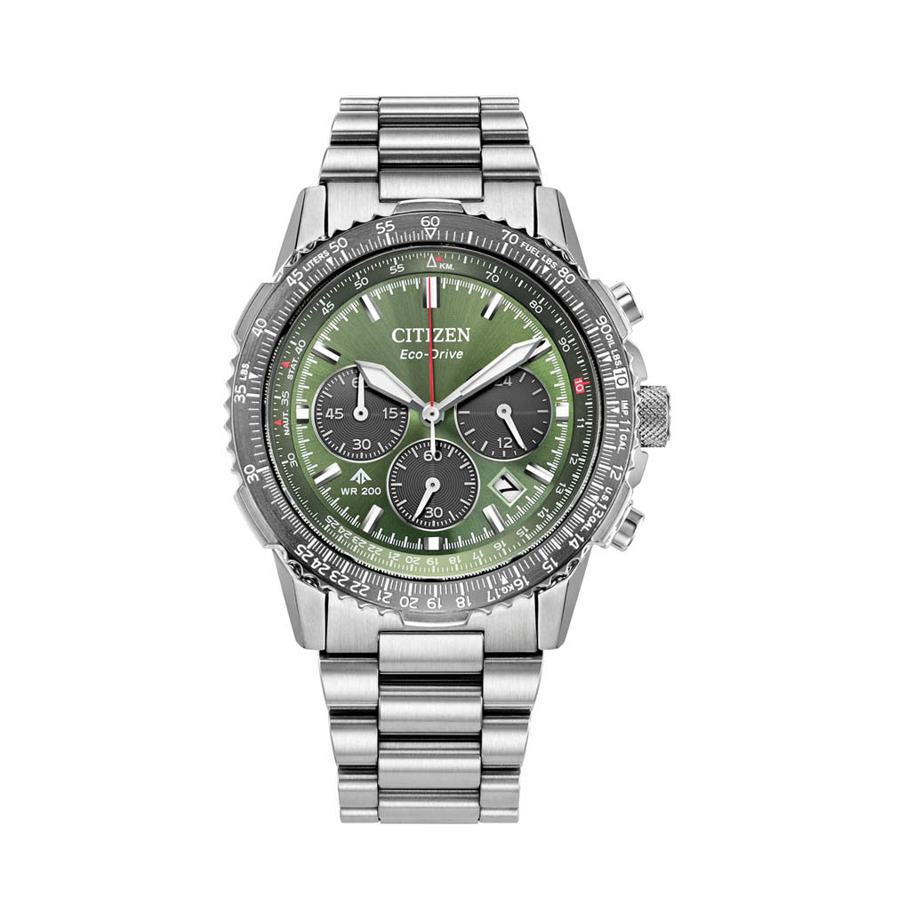 Citizen Promaster Navihawk Chronograph with Green Dial #CA4664-60W