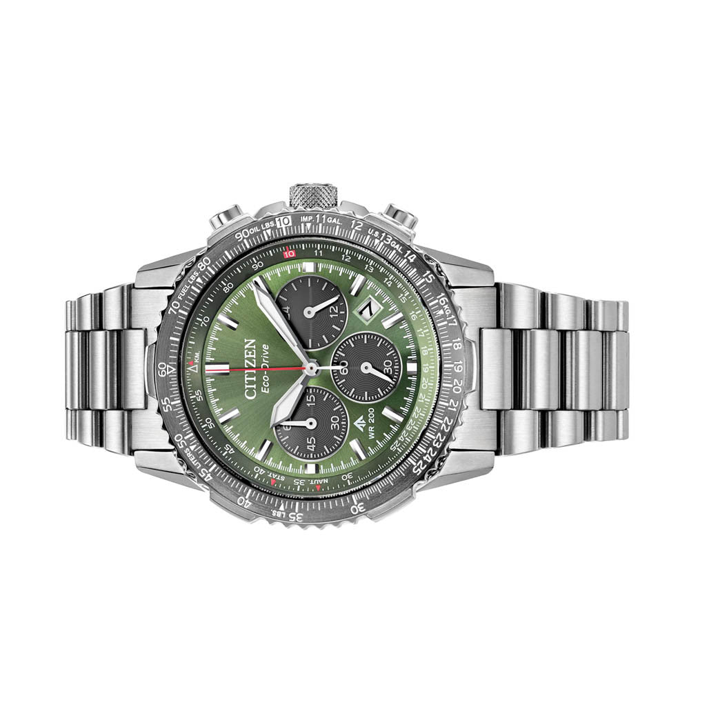 Citizen Promaster Navihawk Chronograph with Green Dial #CA4664-60W