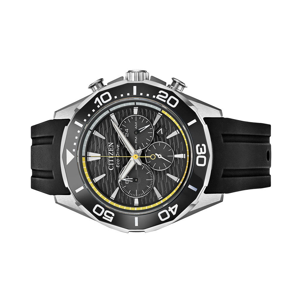 ジーコ Citizen Endeavor Eco-Drive Chronograph with Black Dial #CA4730-08E