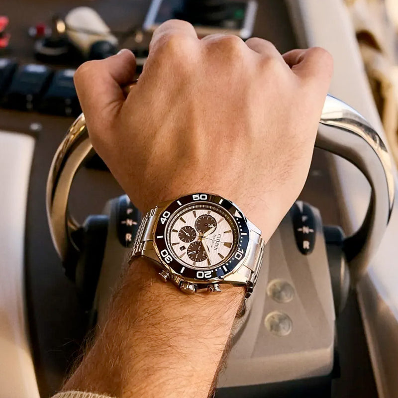 Citizen Endeavor Eco-Drive Chronograph with White Dial #CA4730-59A