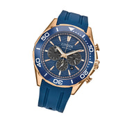 Citizen Endeavor Eco-Drive Chronograph Rose Goldtone with Blue Dial #CA4733-00L