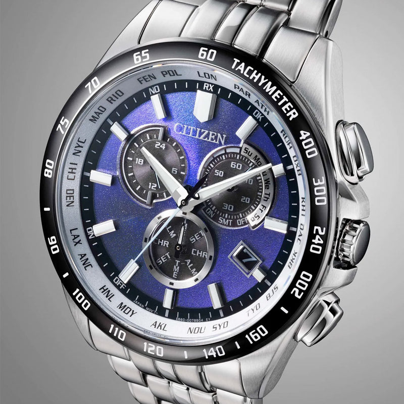 Citizen PCAT Eco-Drive Multifunction Watch with Blue Dial #CB5874-81L