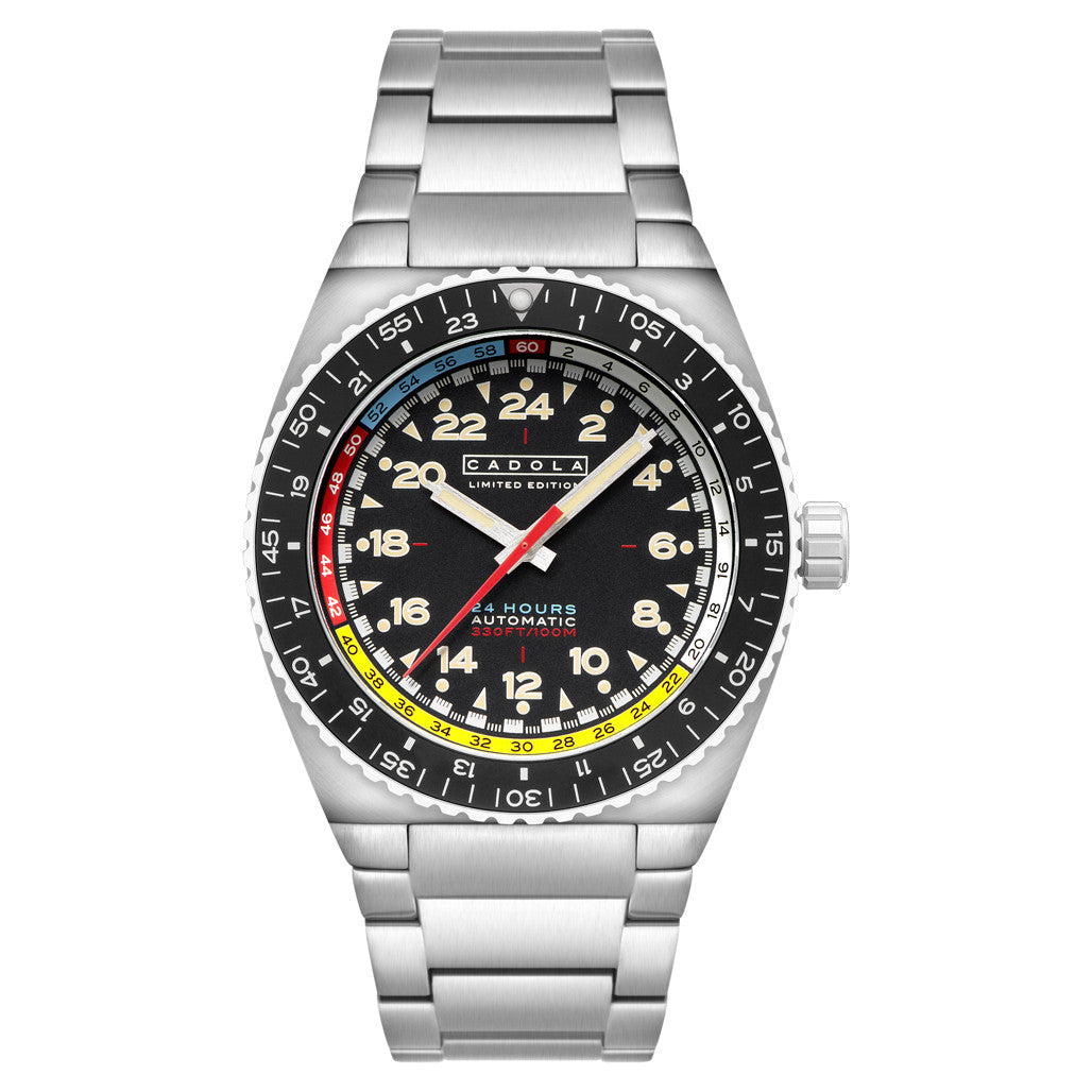 Cadola Dog Leg Automatic with Jet Black Dial #CD-1030-11 — Long