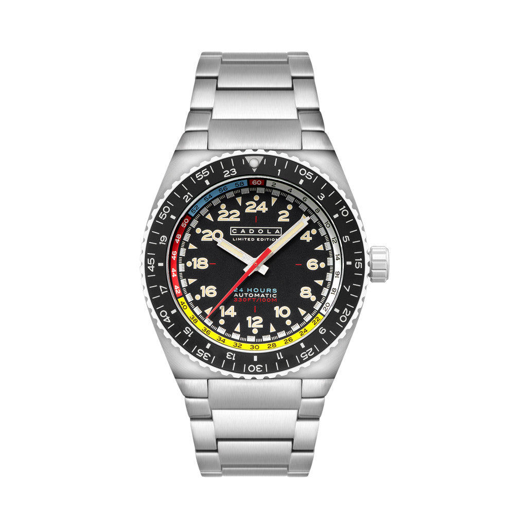 Cadola Dog Leg Automatic with Jet Black Dial #CD-1030-11 — Long
