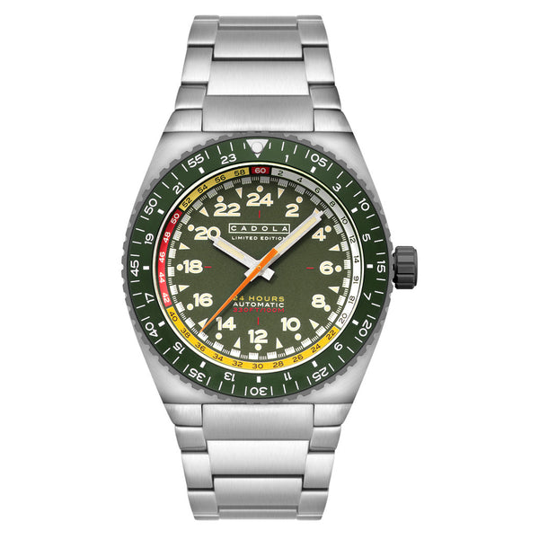 Cadola Dog Leg Automatic with Olive Green Dial #CD-1030-22