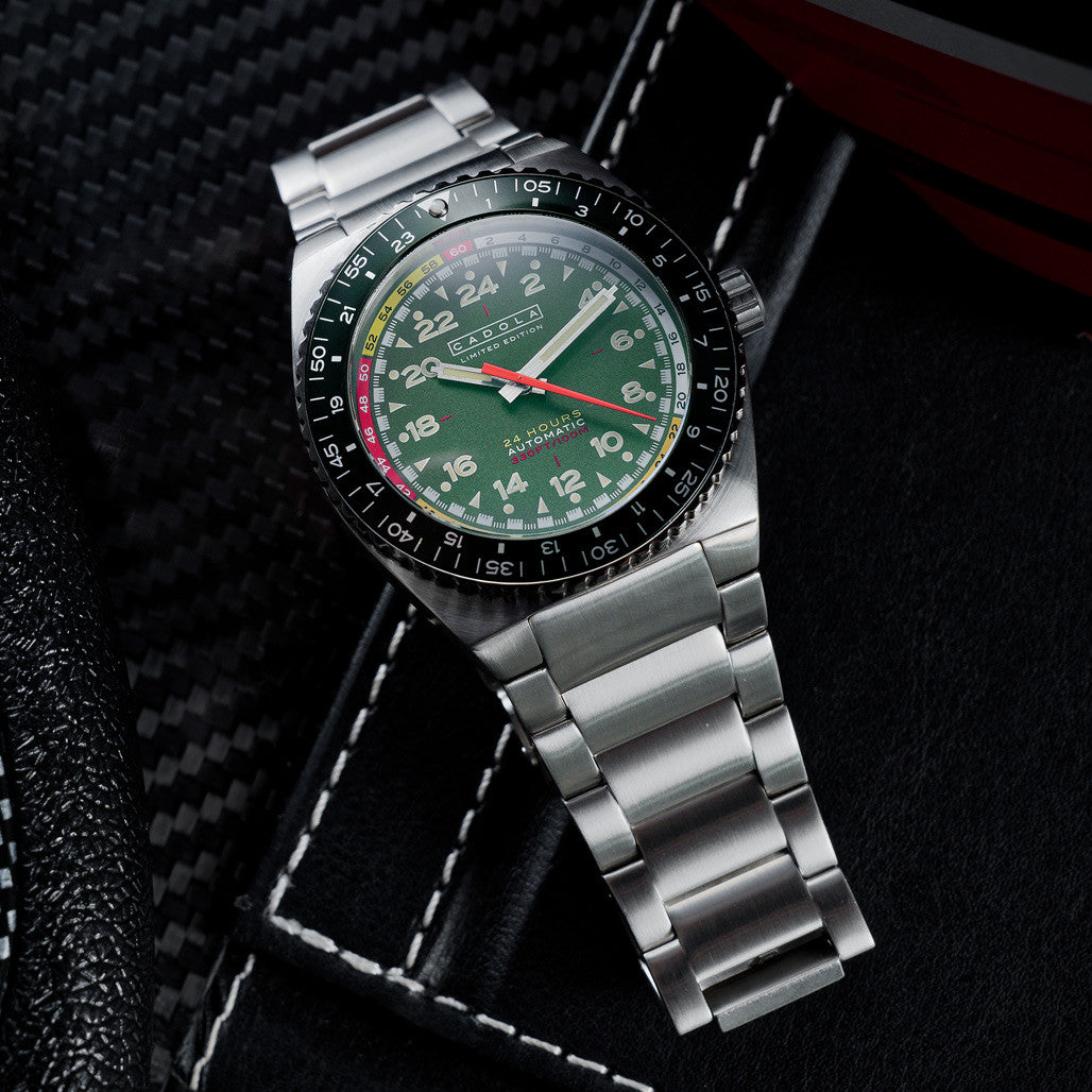 Cadola Dog Leg Automatic with Olive Green Dial #CD-1030-22 — Long