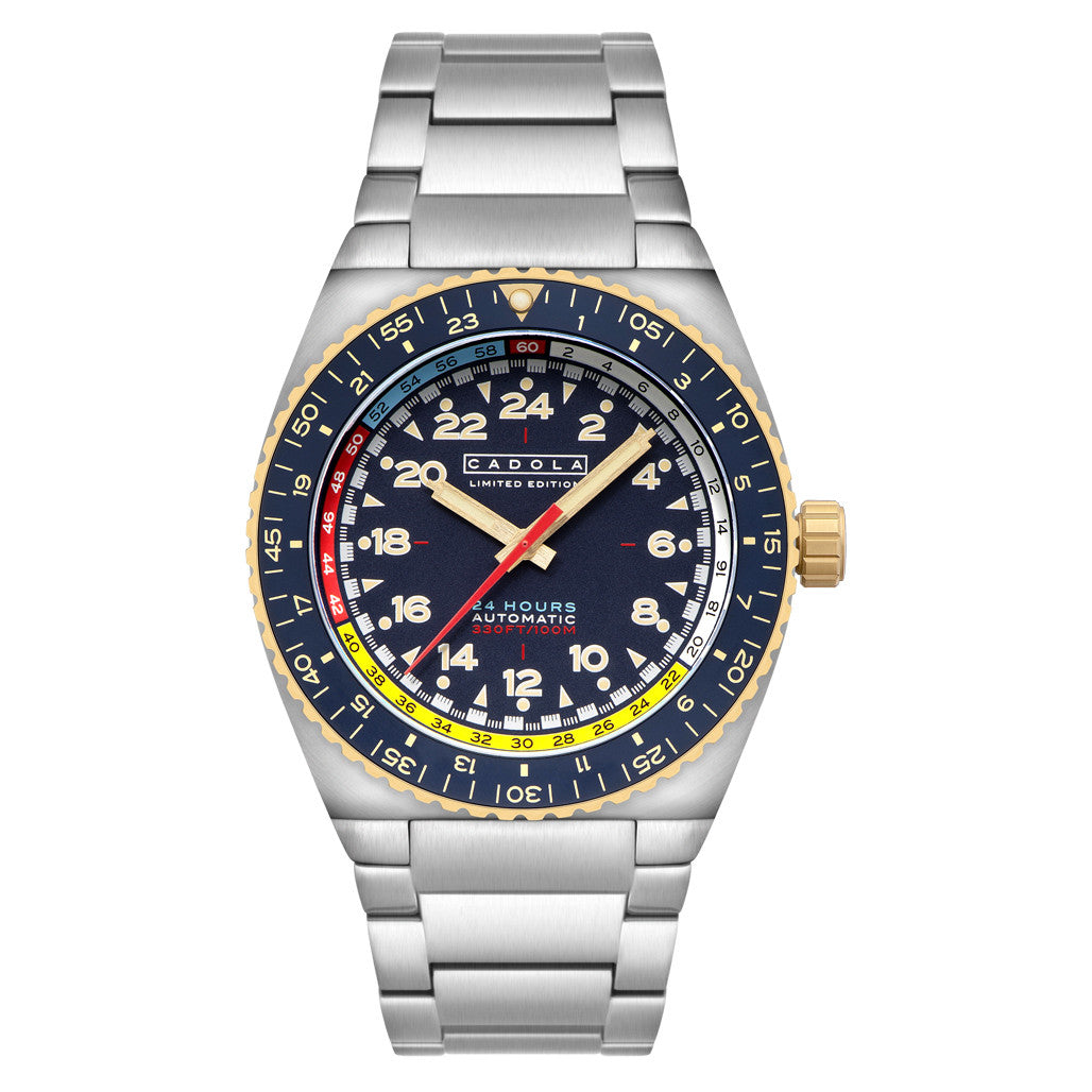 Cadola Dog Leg Automatic with Royal Blue Dial #CD-1030-33 — Long